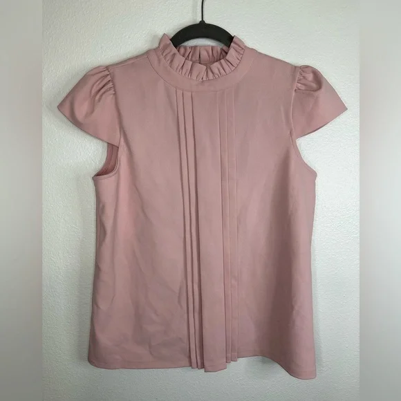 Ann Taylor | Blush Ruffle Blouse - Picture 3 of 9